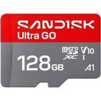 SanDisk Carte microSDXC - - Ultra Go - 128 Go - Classe 10 UHS-I A1 V10 - Jusqu'à 190 Mo/s