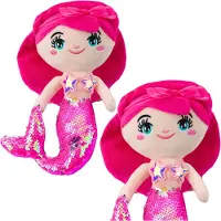 Lean Toys Peluche Sirène Peluche Queue Paillettes Rose 30cm