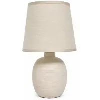 Aigostar Lampe de table en céramique , design élégant, abat-jour en tissu, culot E14, interrupteur filaire, idéale pour chambre à coucher, salon, cadeau - H31cm (couleur pêche)