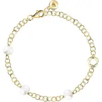 Morellato Bijoux Bracelet en argent 925/1000 recyclé et perle d'eau douce femme - Doré - Unique