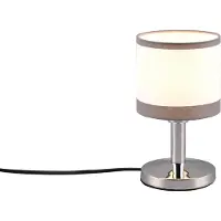 TRIO Petite lampe de table blanche chromée avec abat-jour E14 Davos RL