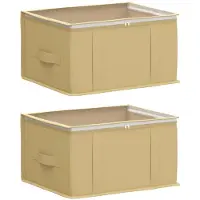 vidaXL : Boîtes de rangement avec fenêtre transparente, lot de 2, 37,5 L
