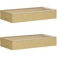 vidaXL : Boîtes de rangement avec fenêtre transparente, lot de 2, 90 litres