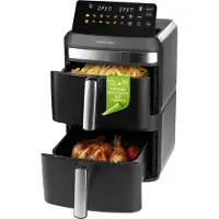 Gourmet Maxx Friteuse à Air Verticale Double Chambre FryUp XL, Friteuse, Noir, Argent