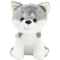 Lean Toys Peluche mascotte peluche loup blanc gris 20cm