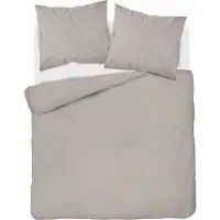 Detexpol Linge de lit damassé 160x200 beige rayures monochromes 1 cm Pur