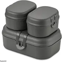 Koziol Boîte à Déjeuner Koziol Bio-Circulair Pascal Mini Nature Ash Grey (3-Pièces)