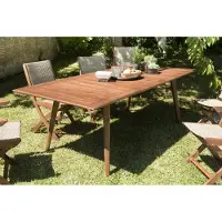 Macabane VICK - Table de jardin 8/10 personnes 180/240x100x75 cm en bois d'acacia