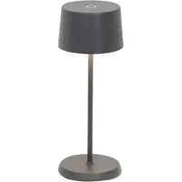 Zafferano Olivia Pro Micro Led Lampe De Table Gris Foncé Rechargeable Et Dimmable