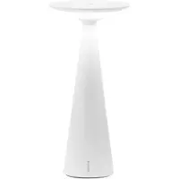 Zafferano Damina - Lampe De Table Led Rechargeable, Variateur, Autonomie 8 H, Ip65 - Sans Fil, Finition Aluminium Blanc