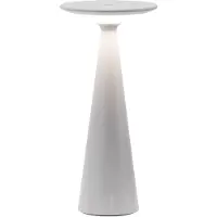 Zafferano Damina - Lampe De Table Led Rechargeable, Variateur, Autonomie 8 H, Ip65 - Sans Fil, Finition Aluminium Gris