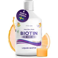 Swedish Nutra Biotin - biotine liquide - pour la peau, les cheveux, les ongles - cheveux brillants, belle peau, ongles forts - métabolisme équilibré - 500ml