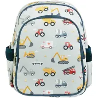 A Little Lovely Company - Rucksack / Kinderrucksack mit isolierter Fronttasche : Fahrzeuge, Autos