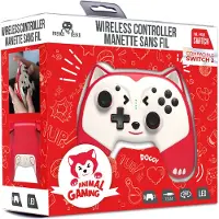 Freaks and Geeks Manette Gaming Switch sans fil pour enfant Edition Doggy Rouge