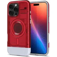 Spigen Classic C1 (MagFit) (Apple iPhone 16 Pro), Coque pour téléphone portable, Rouge