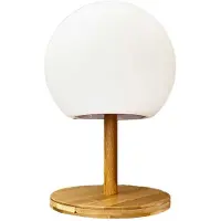 Lumisky Lampe de table sans fil pied en bambou extensible LED blanc chaud/blanc LUNY H28cm