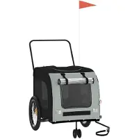 vidaXL Remorque pour vélo Chiens Noir et gris Tissu Oxford et fer