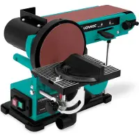Vonroc Ponceuse à bande et à disque 350W | Papier abrasif inclus