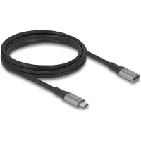 DeLOCK Câble d'extension USB 40 Gbps, connecteur USB Type-C mâle vers femelle, 2 m, gris