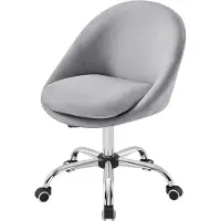 Songmics Chaise de bureau à domicile, chaise pivotante, chaise de bureau, grise