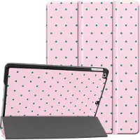 IMoshion Coque tablette Design Trifold pour Apple iPad 9 (2021) 10.2 pouces / iPad 8 (2020) 10.2 pouces / iPad 7 (2019) 10.2 pouces - Happy Dots