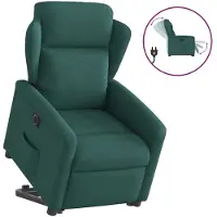 vidaXL Fauteuil relax avec releveur électrique Vert foncé Tissu