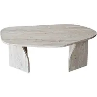 CALICOSY - Table basse avec plateau de forme organique et pieds larges L100 cm - ROCK