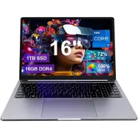 Ninkear Ordinateur portable/tablette 2-en-1 N16 Pro 2026 - Écran 16 pouces, résolution 2,5K, processeur Intel Core i7-12700H, WiFi 6, 16 Go de RAM, SSD de 1 To, Windows 11