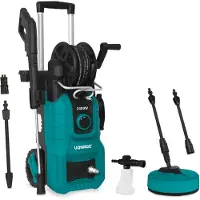 Vonroc Nettoyeur haute pression V24-2 - 2400W - 180 bar - Comprend un nettoyeur de terrasse, une buse à mousse et des accessoires