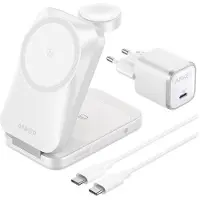 Anker Station de recharge sans fil Prime (3-en-1, MagGo, AirCool, pliable) blanc brillant
