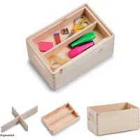 Zeller Boite de rangement - bac de rangement - 13320 - Caisse en Bois, Naturel, 30 x 20 CM