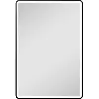 Talos Miroir de salle de bain LED 80x60 cm - miroir de salle de bain adapté aux pièces humides avec éclairage cadre en aluminium noir mat miroir mural encadrement lumineux