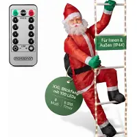 Monzana Père Noël grimpeur sur échelle 100 LED