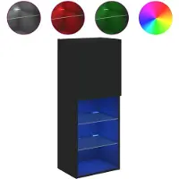 vidaXL Armoire TV avec lampes LED Noir 40,5x30x102 cm