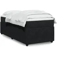 vidaXL Lit boxspring avec matelas noir 80x200 cm velours