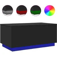 vidaXL Table basse avec lampes LED Noir 90x50x40 cm