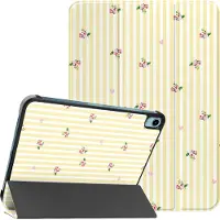 IMoshion Coque tablette Design Trifold pour Apple iPad 11 (2025) 11 pouces A16 / iPad 10 (2022) 10.9 pouces - Garden Stripes