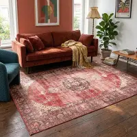 FRAAI Tapis vintage | Estate Medallion Rustique | 160x230cm | Rouge | Rectangulaire | Tapis
