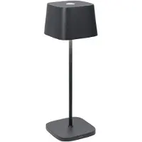 Zafferano Lampe De Table Led Rechargeable Et Dimmable Ofelia Pro Gris Foncé - 2200-2700-3000K - Autonomie Maximale 9H