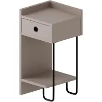 Kalune Design Woody Fashion Nightstand | 100% mélaminé | Light Mocha