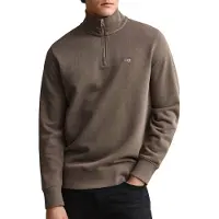 Gant pour homme. 2008005 Sweat Shield demi-zippé marron (M), Casuel, Coton, Taupe