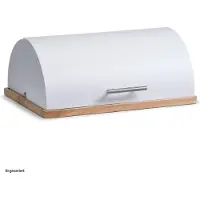 Zeller Boîte à pain en métal et caoutchouc - - Blanc - 40x28x16cm