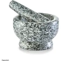 Zeller 2057635 Mortier Et Pilon Granite Gris 13 X 8 Cm