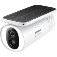 Baseus Caméra de surveillance avec panneau solaire S1, 2K HD, détection IA, suivi solaire automatique, vision nocturne, batterie 10 400 mAh, audio bidirectionnel, IP67