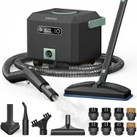 LUMAN Nettoyeur vapeur MAX – 2 600 W - 60 min d'autonomie - Réservoir d'eau de 2,5 L – Nettoyeur vapeur à main et nettoyeur de tapis - Noir