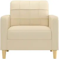 vidaXL Fauteuil Crème 60 cm Tissu