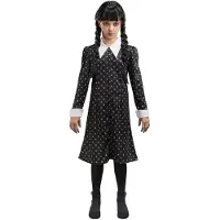 Chaks DÉGUISEMENT MERCREDI ROBE ÉCOLIÈRE À MOTIFS FILLE 13/14 ANS Noir
