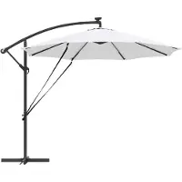 vidaXL Parasol , 294 x 294 x 248 cm, polyester et aluminium, couleur sable