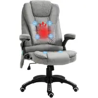Vinsetto Chaise de bureau de massage avec fonction bascule, chaise de bureau avec fonction chauffante
