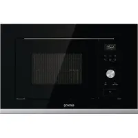 Gorenje Four à micro-ondes encastrable, , capacité 20 l, 800 W, 15 programmes, verre noir/acier inoxydable